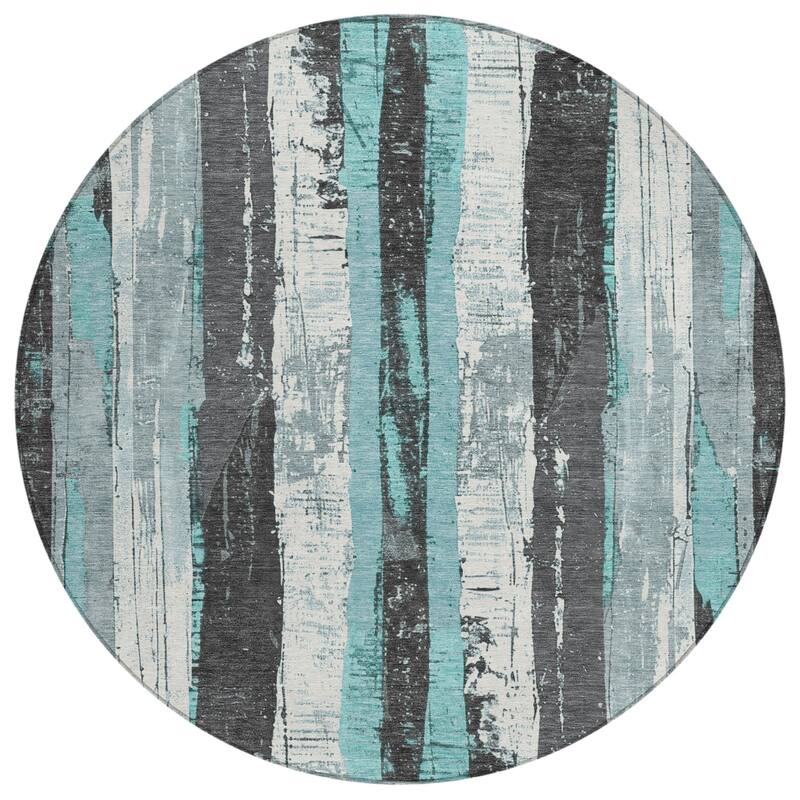 HomeRoots Striped Transitional Rectangle Outdoor Rug