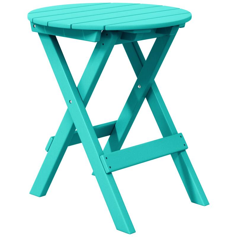 Laguna Patio Round Folding Dining Table - Turquoise