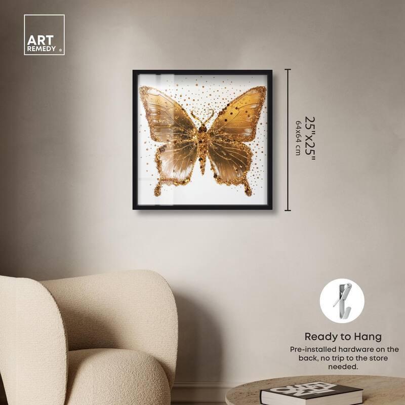 Lemon Glow Wings Shadowbox by Art Remedy