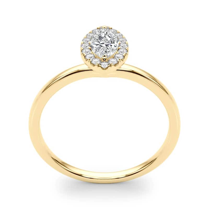 Auriya 14k Yellow Gold Lab Grown Marquise Diamond Halo Engagement Ring 0.50 to 5.00 ct. tw. (F-G VS)