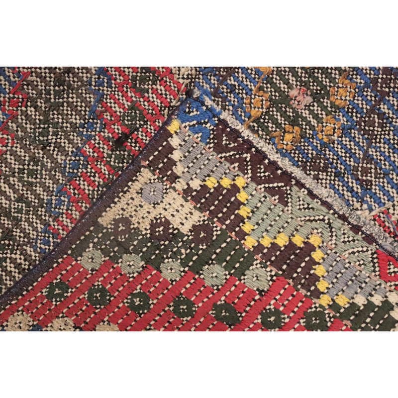 Hand Woven Oriental 100% Wool Carpet Southwestern Tribal Multi-Colored Kilim Area Rug - 8' 8'' X 5' 5''