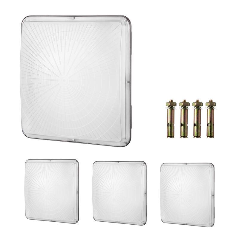LED Canopy Lights, Daylight Commercial Industrial Outdoor Canopy Lights, Surface Mount Ceiling Lighting - 16500LM - 4 Pack