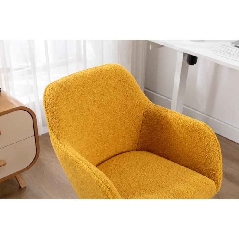 Adjustable Height Swivel Home Office Chair,Teddy Fabric Material