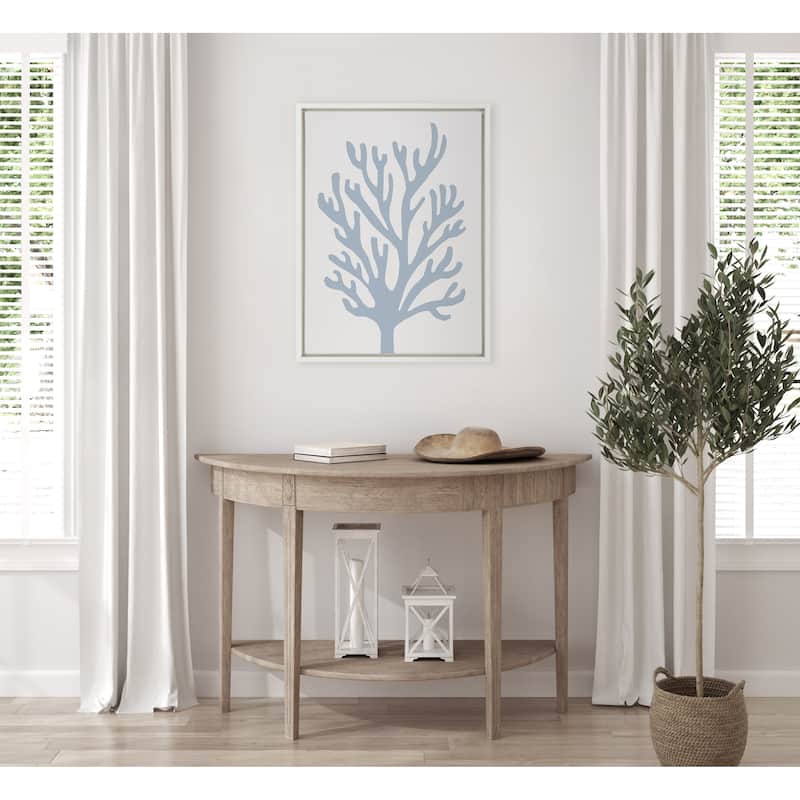 Kate and Laurel Coral Ocean Blue Frame Canvas by Creative Bunch Studio
