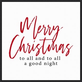 Merry Christmas to All Script by Amanti Art Portfolio Framed Canvas Wall Art
