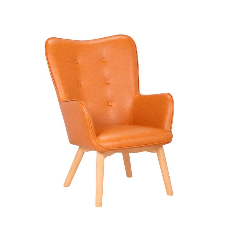 Porthos Home Paco Leisure Accent Chair, PU Leather, Wingback Design