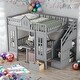 preview thumbnail 2 of 38, Full over Full Bunk Bed With Changeable Table,Conversation Desk