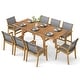 preview thumbnail 2 of 8, Costway 9 PCS Acacia Wood Outdoor Dining Set for 6-8 with 1.97" - See Details