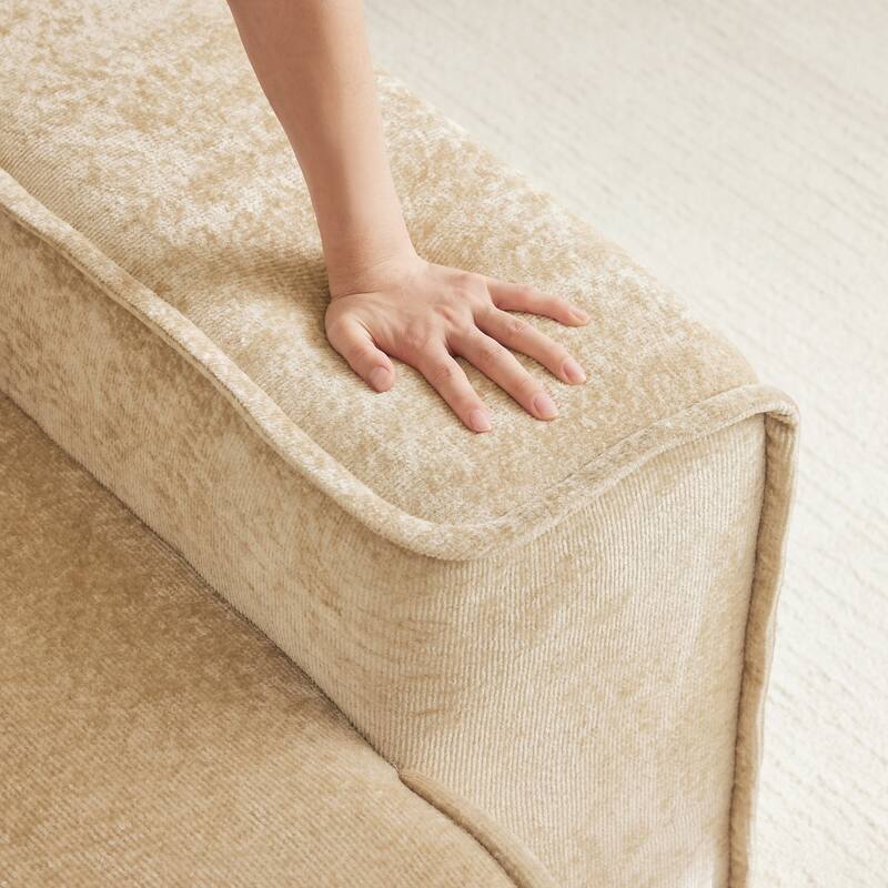 GDFStudio - Modular 3-Seater 108.66" Boneless Velvet Sofa