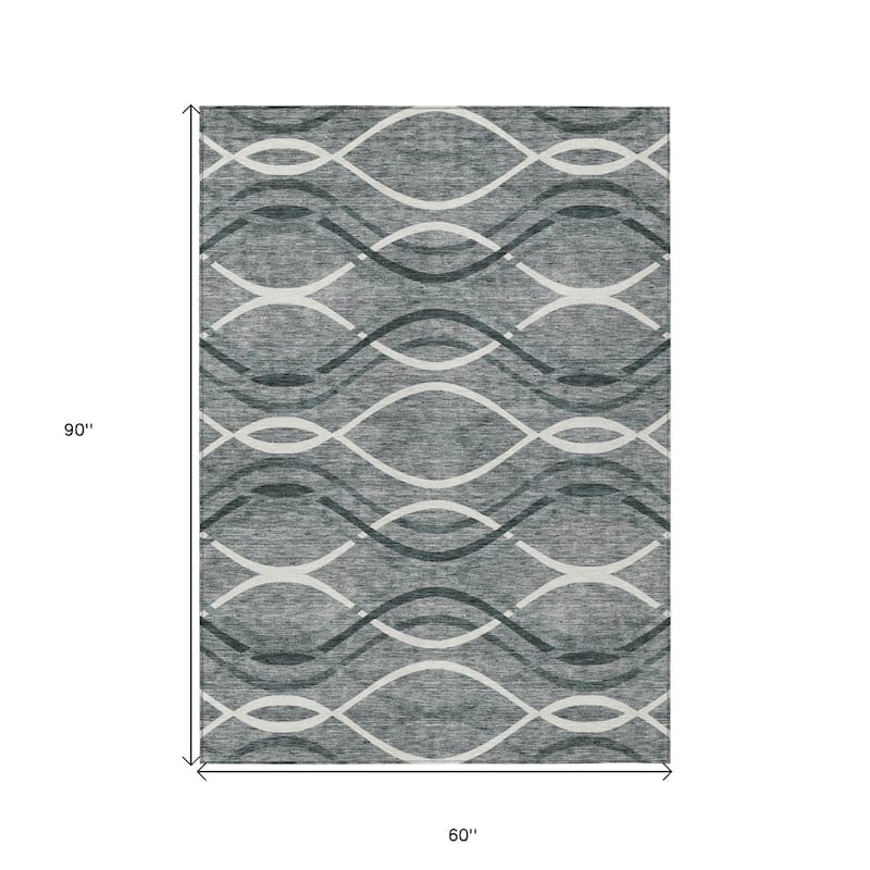 HomeRoots Abstract Transitional Rectangle Outdoor Rug