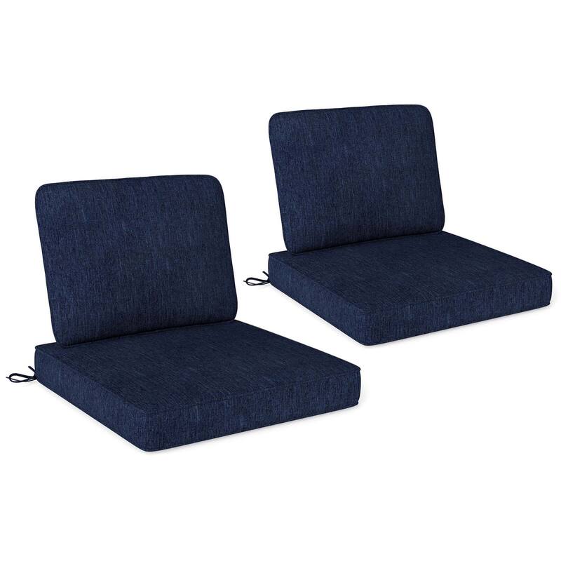 2/4/6/8 Pack Outdoor Chair Cushion Deep Seat &Backrest Pillow Set - Navy - 4 pack