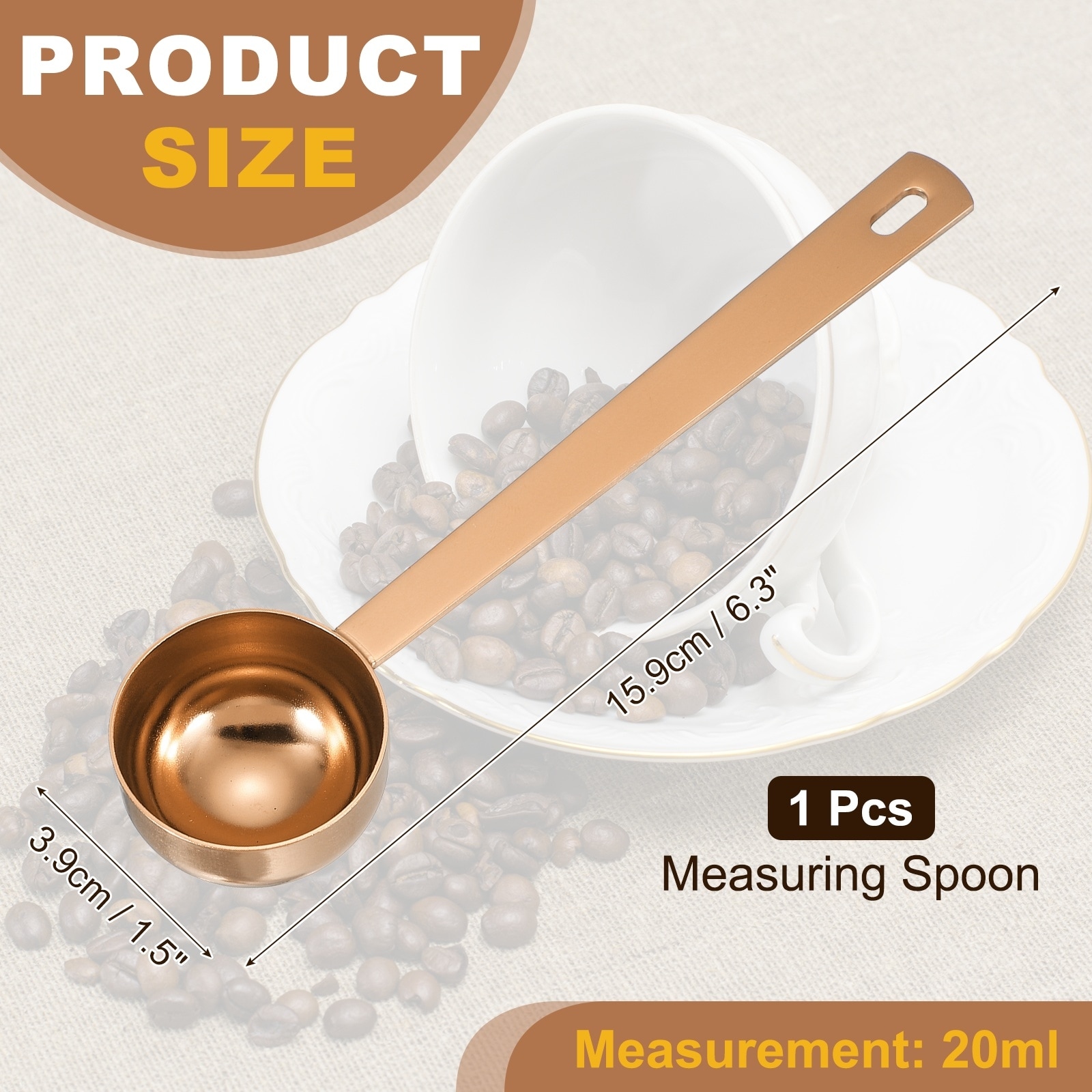 Measuring Spoon, Long Handle Table Scoop Teaspoon Coffee Scoop Spoon for Ground Coffee Tea Sugar Cooking
