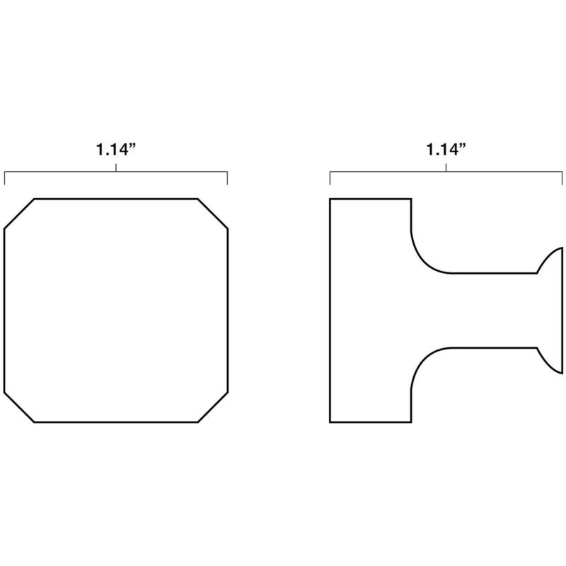 Hapny Home M28 Mod 1-1/8" Square Block Solid Metal Modern Cabinet Knob