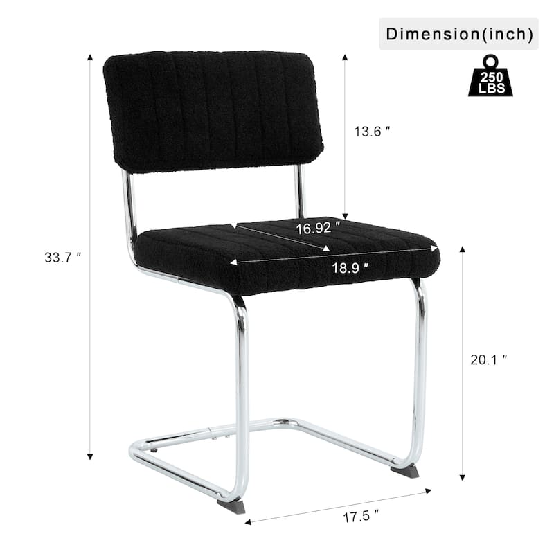 Set of 2 Modern Upholstered Dining Chair with Metal Leg