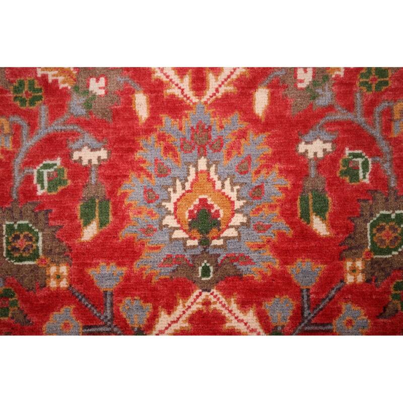 Hand Knotted Oriental 100% Wool Carpet Traditional Floral Red Kazak Area Rug - 3' 1'' X 2' 1''