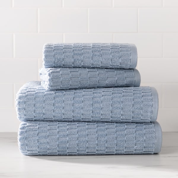 slide 2 of 26, DKNY Metro Tile Quick Dry Bath and Hand Towel 4-piece Set Blue