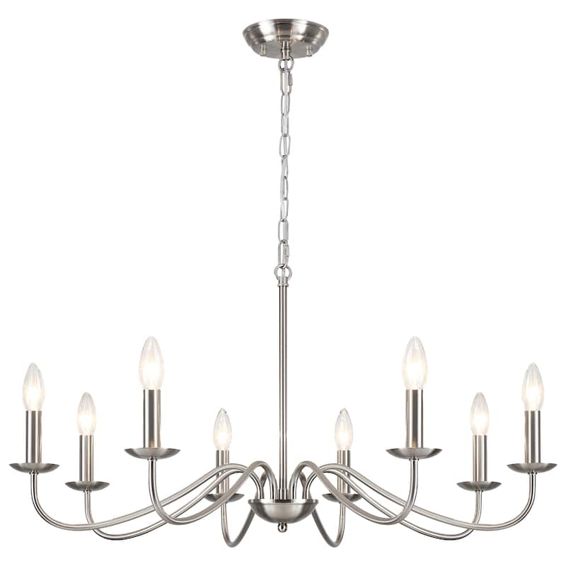 8-Light 30.7 in. Farmhouse Chandeliers for Bedroom Living Room Study