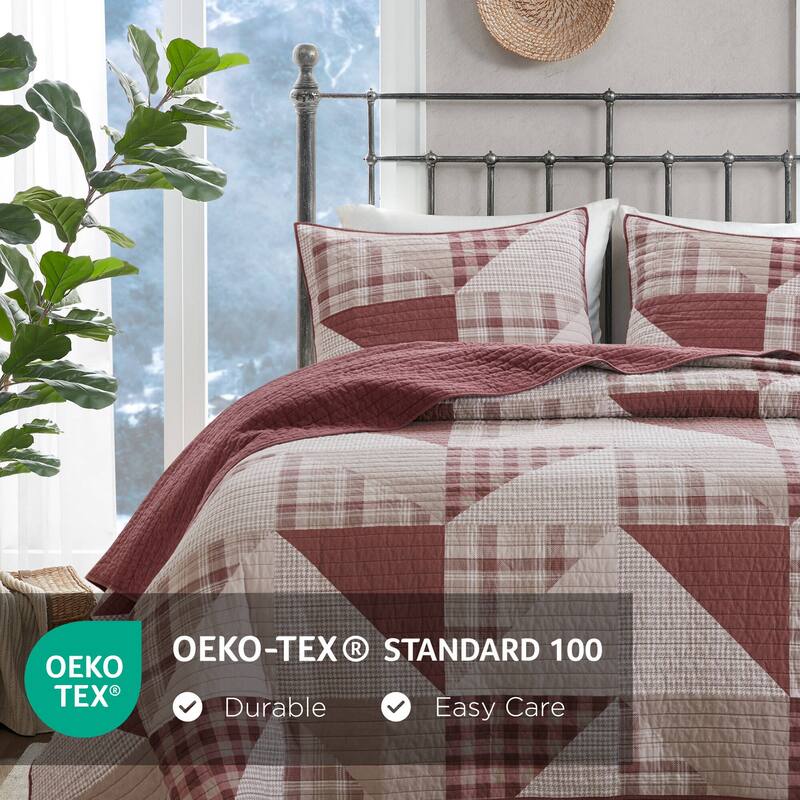 Woolrich Olsen 3 Piece Oversized Cotton Quilt Set