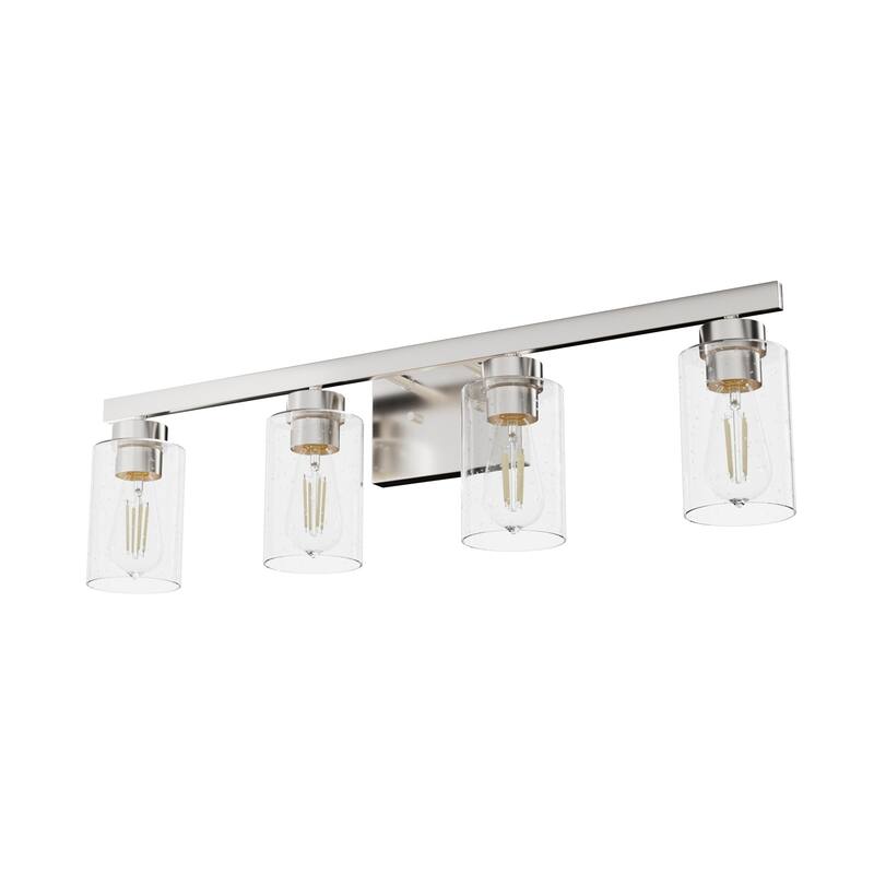 Hunter Hartland Bathroom Vanity Wall Light, Damp Rated - Transitional, Rustic, Contemporary - Clear Seeded Glass
