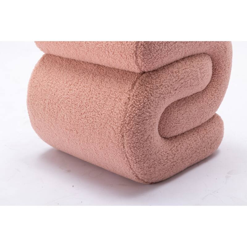 Modern S-shape Fabric Ottoman Makeup Stool Footstool