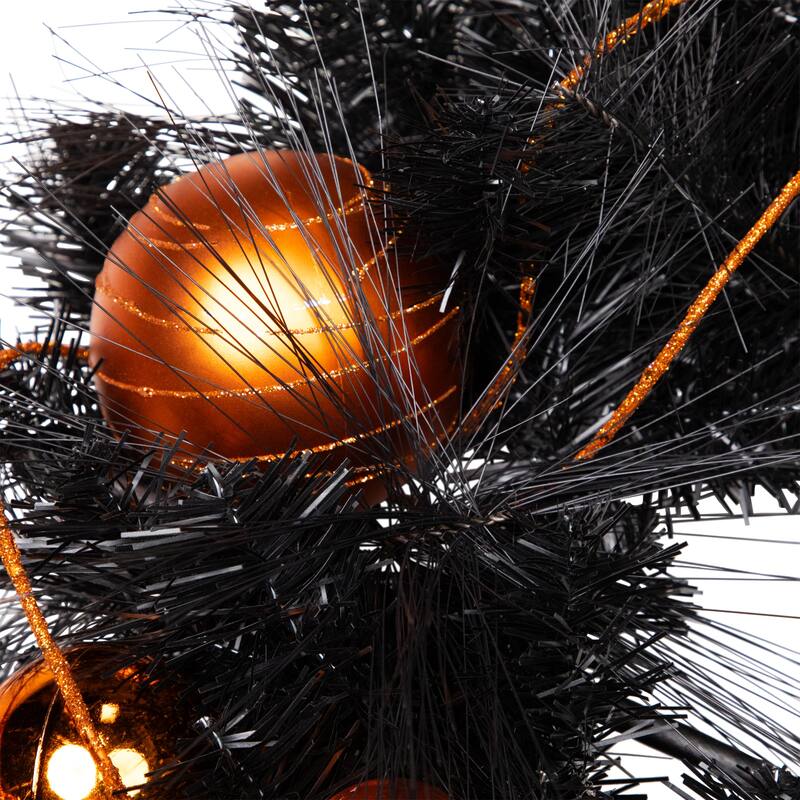 Witch and Pumpkins Glittered Artificial Halloween Wreath - 24" - Unlit