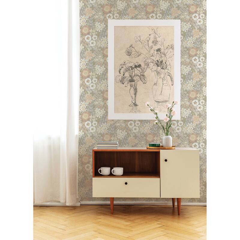 A-Street Prints Karina Pastel Wildflower Garden Wallpaper