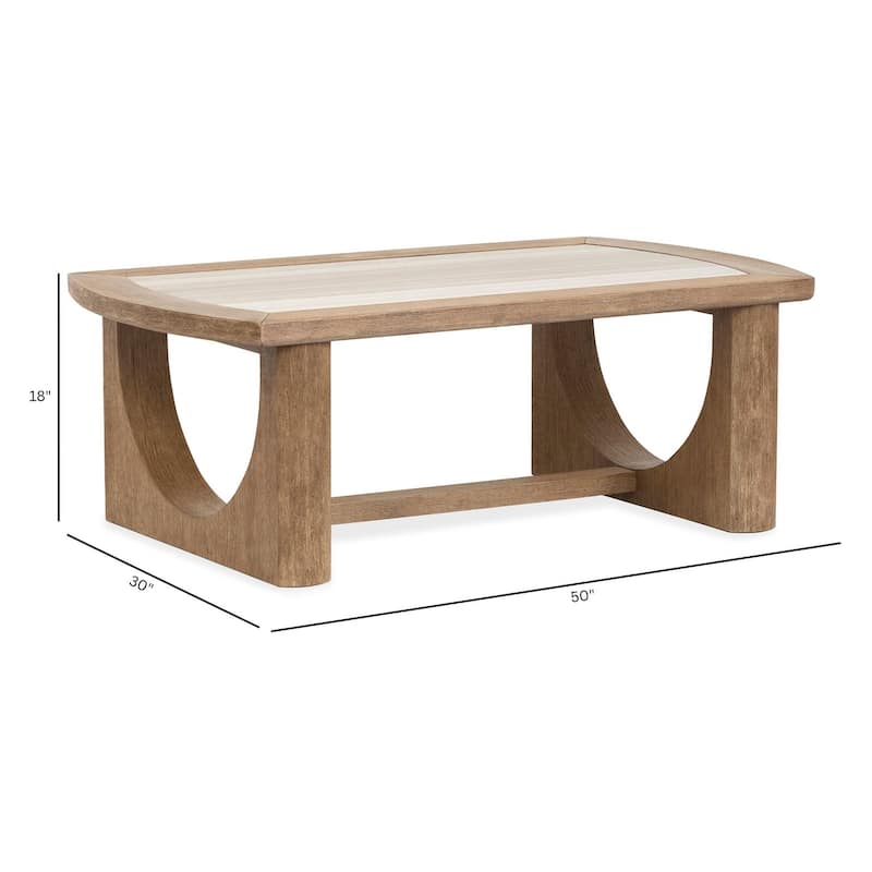 Magnussen Home Bradford Riverbed Beige Rectangular Cocktail Table - 50''W x 30''D x 18''H