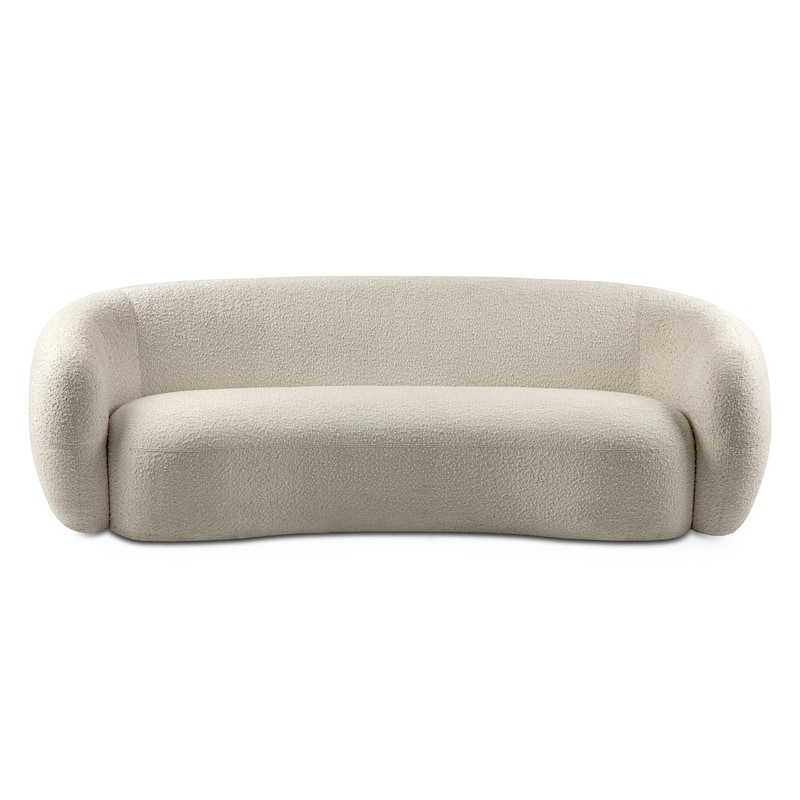WYNDENHALL Cara 89 inch Wide Contemporary Sofa in Vanilla Cream Boucle Performance Fabric - 88.5" W x 39.25" D x 28.75" H