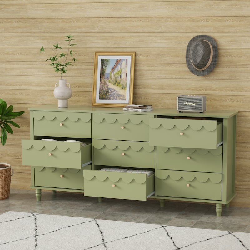 Princess Storage Set 9-Drawer Lace Dresser with Nightstand