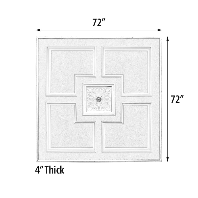 Majestic Tray Ceiling Medallion 72 inches Square - White