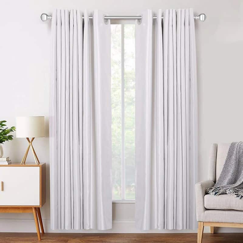 UTOPIA ALLEY 3/4 Inch Curtain Rod - Curtain Rods for Windows 28 to 48 Inch, Adjustable Drapery Rods