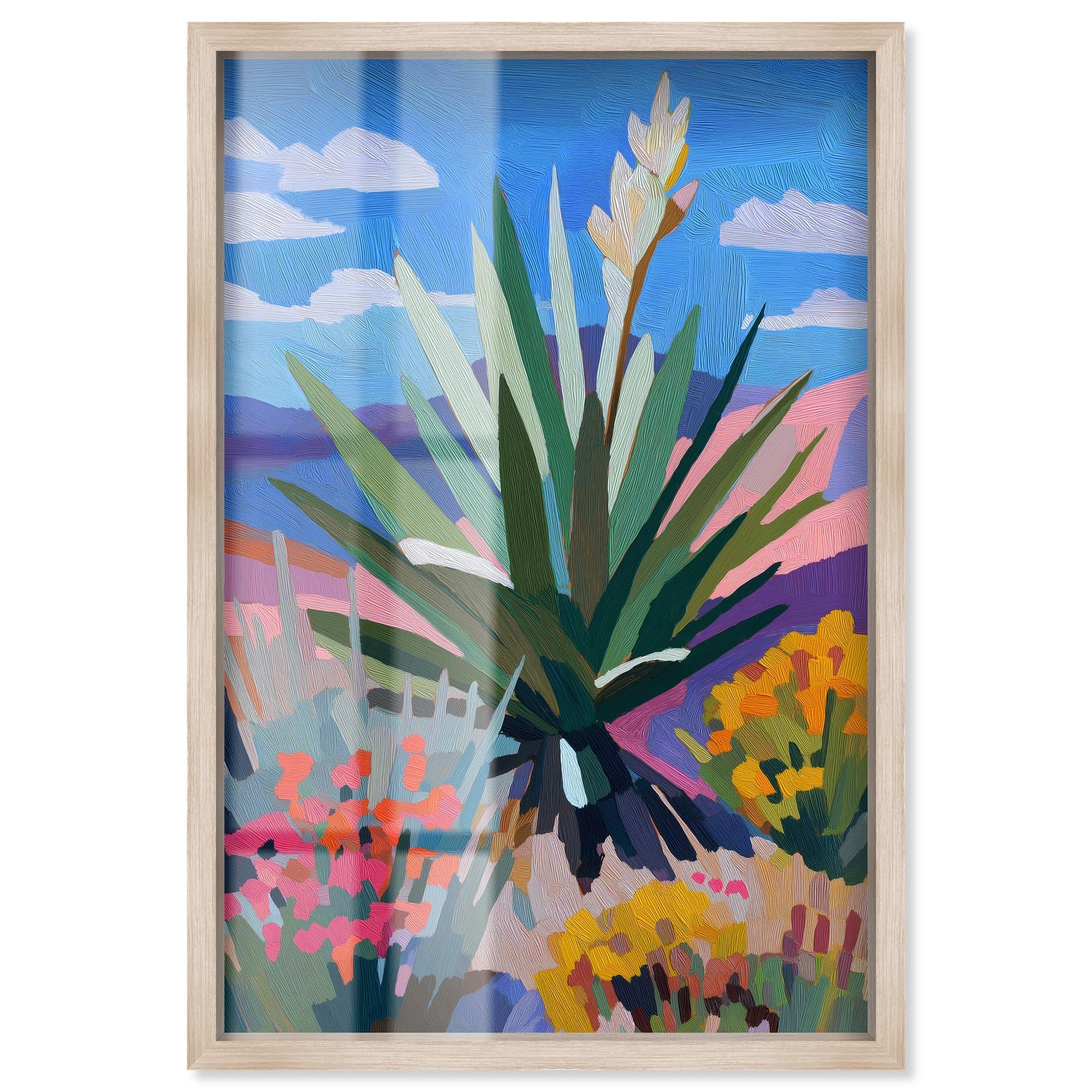 Spiky Bloom Spectrum Flower Wall Decor Shadowbox Print by Art Remedy