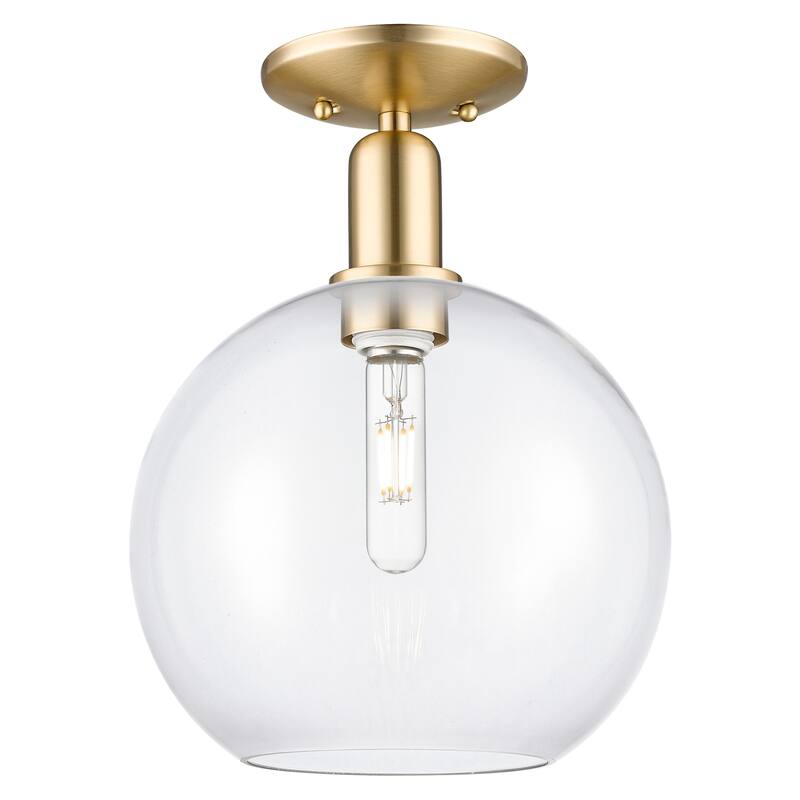 Innovations Lighting 716-1C-14-10 Athens Semi-Flush Athens 10" Wide - Champagne Bronze / Clear
