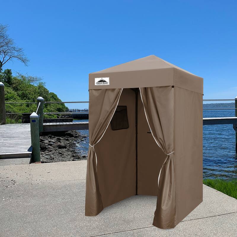 EAGLE PEAK Flex Ultra Compact 4x4 Pop-up Canopy, Sun Shelter, Changing Room, or Camping - Tan