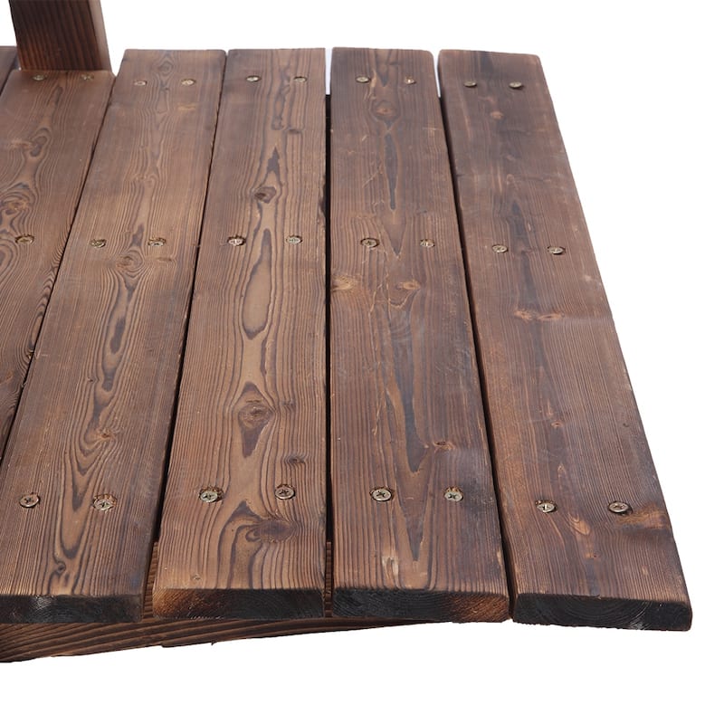 Outdoor Anticorrosive 59-inch Arch Courtyard Wooden Bridge