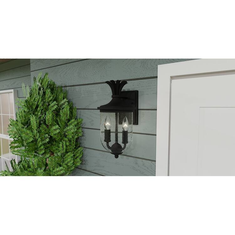 Earth Black Two Light Outdoor Wall Mount from the Havana Collection