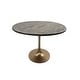 preview thumbnail 40 of 42, Carolina Living Alden Wood Top 36" Round Dining Table Fog Gray, Antique Gold