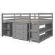 preview thumbnail 6 of 13, Multiple Functions Design Loft Bed with Cabinet, Shelves and Rolling Portable Desk, Full Size, Grey