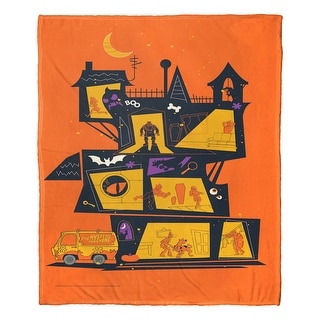 Warner Brothers Scooby-Doo Haunted House Silk Touch Throw Blanket