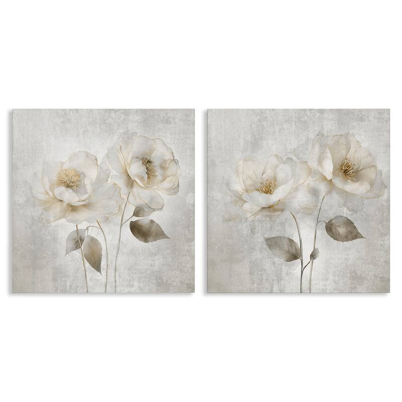 Stupell Soft Chic Roses Canvas Wall Art Design By Irene Weisz (Set of 2) - 24 x 24