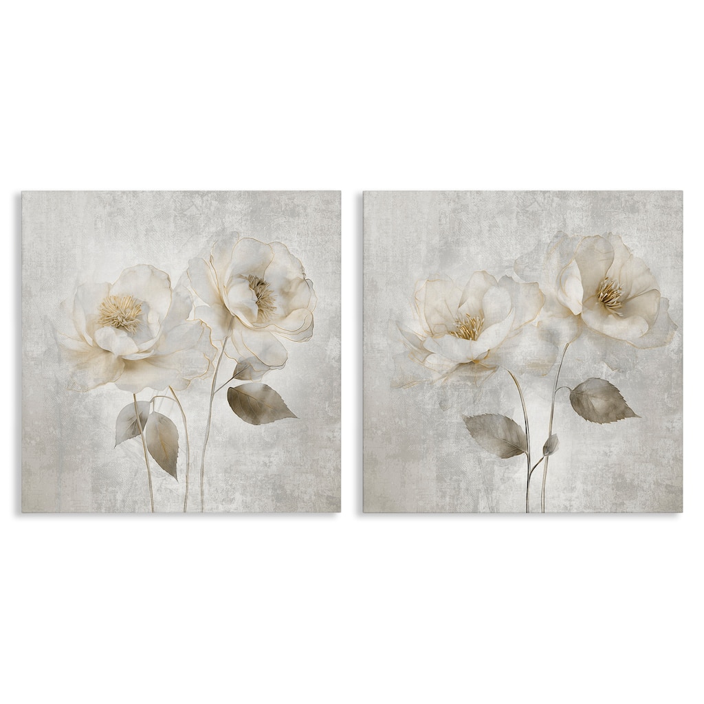 Stupell Soft Chic Roses Canvas Wall Art Design By Irene Weisz (Set of 2)