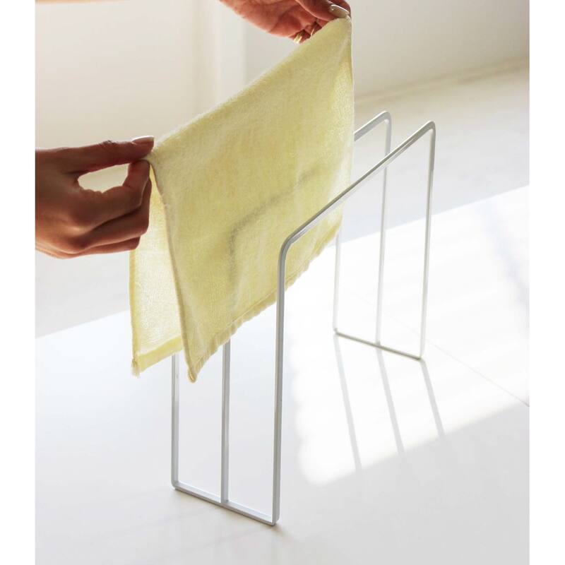 Yamazaki Home Dish Towel Hanger, Steel - L 3.94 x W 11.81 x H 9.84 inches