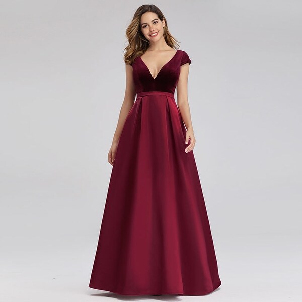 v neck velvet dress