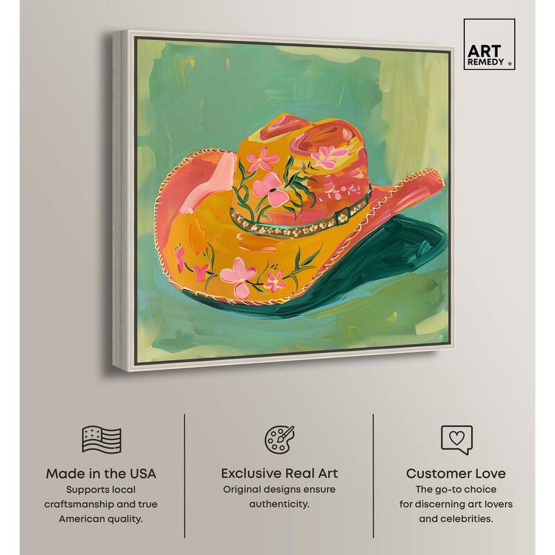 Wildflower Cowboy Hat Canvas by Art Remedy