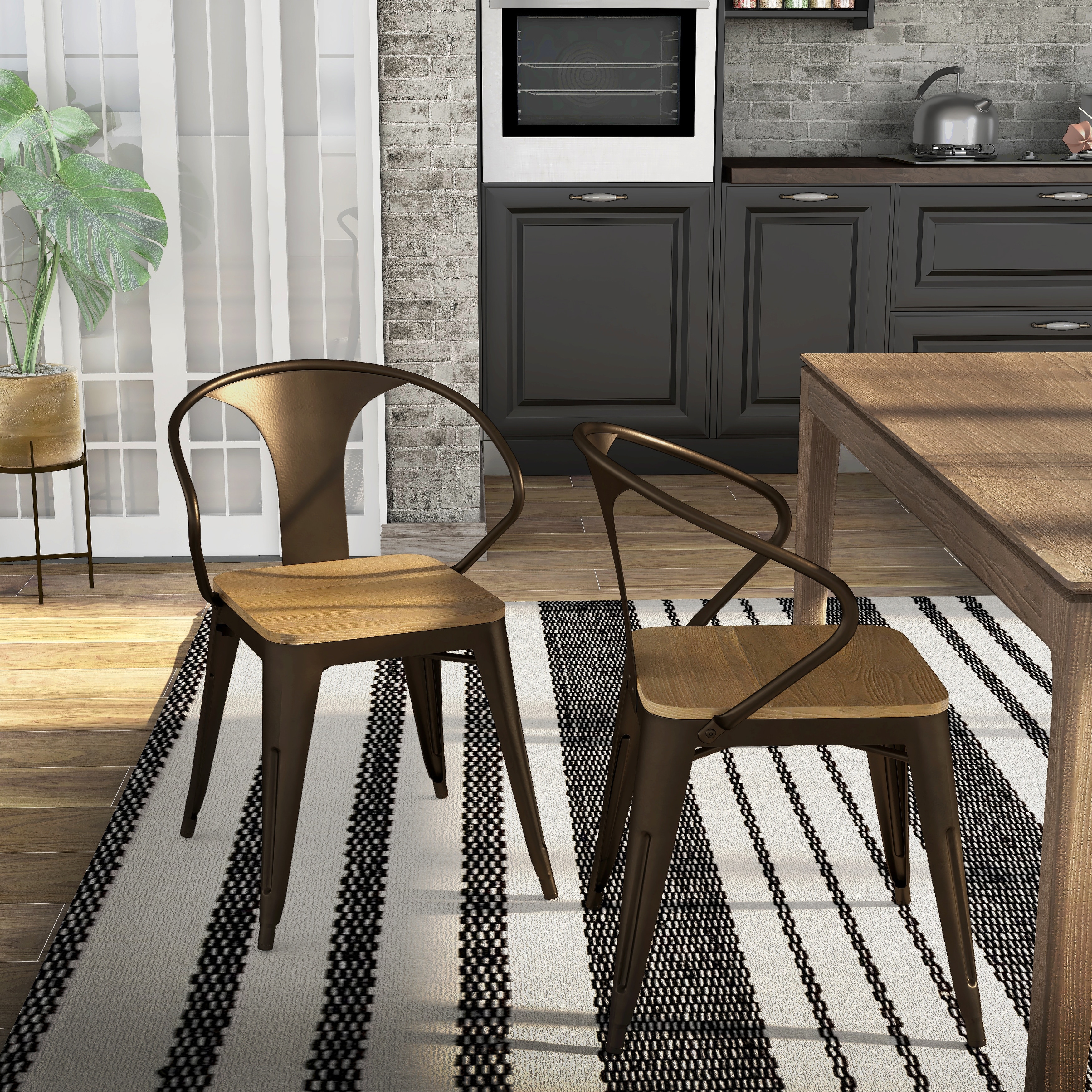 Industrial style shop kitchen chairs