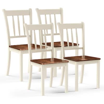 Gymax 4PCS Wooden Dining Side Chair High Back Armless Home Furniture - See Details