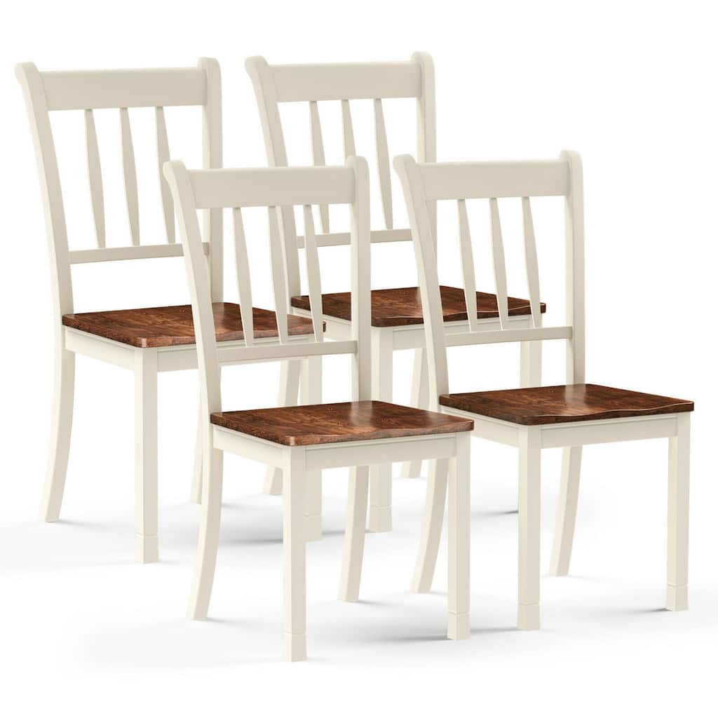Gymax 4PCS Wooden Dining Side Chair High Back Armless Home Furniture - See Details