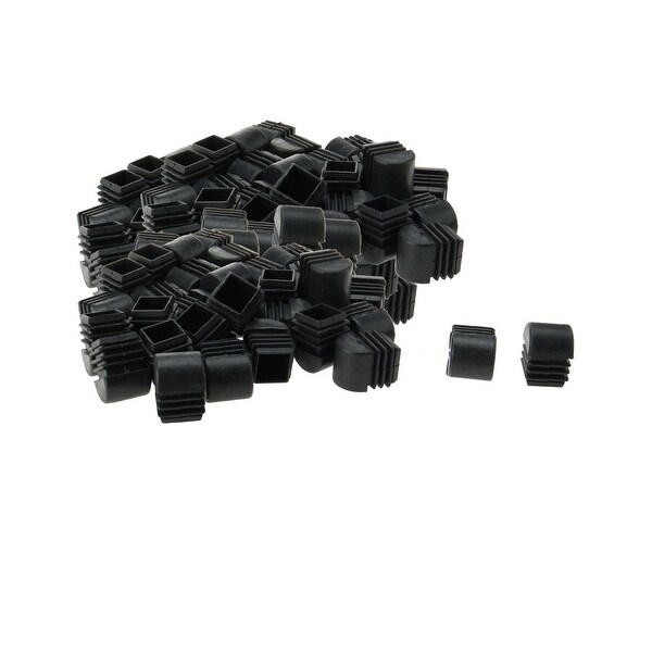 60pcs 3/4" 20mm OD Plastic Domed Square Tube Ribbed Inserts Finished Cover Cap, 0.68" to 0.75" Inner Size