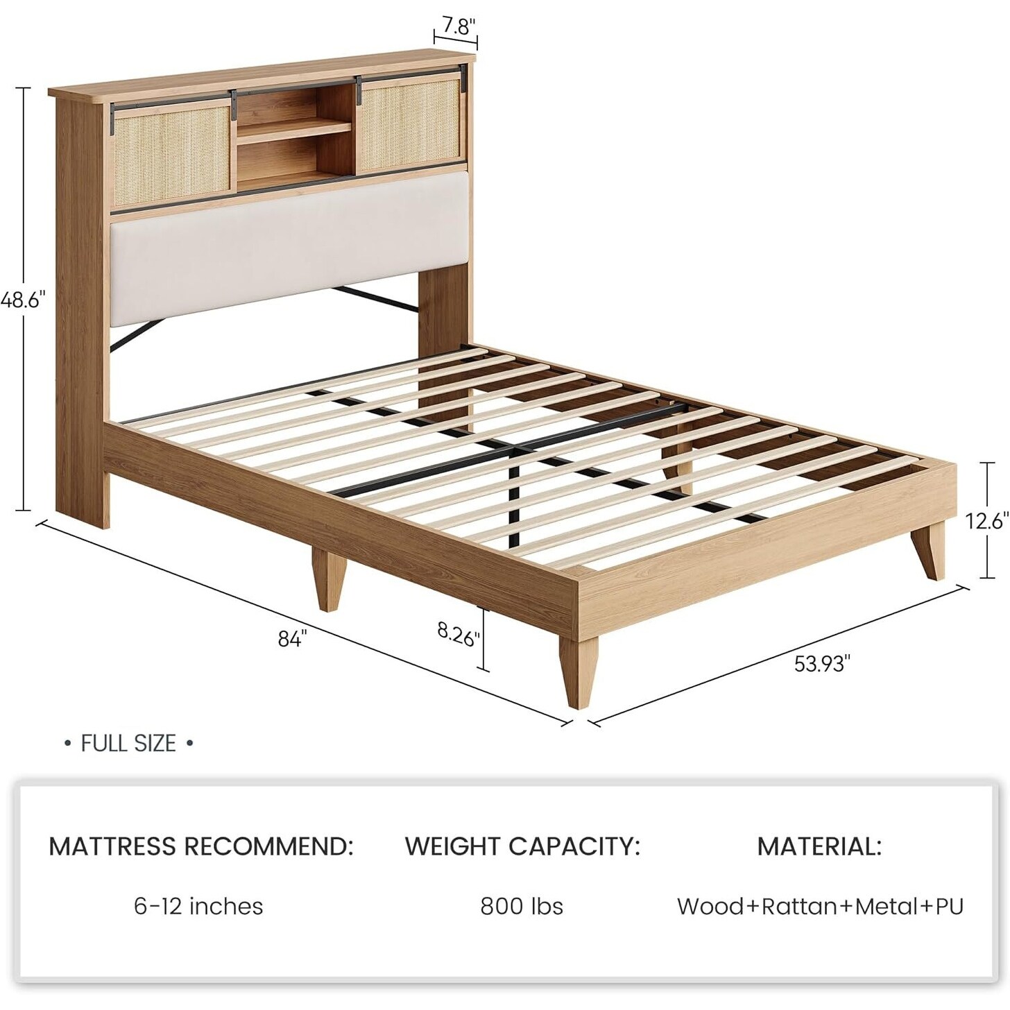 ベッドフレーム Single  bed plus  mattress and storage VECELO Bed Frame White Metal Frame Twin Size Platform Bed
