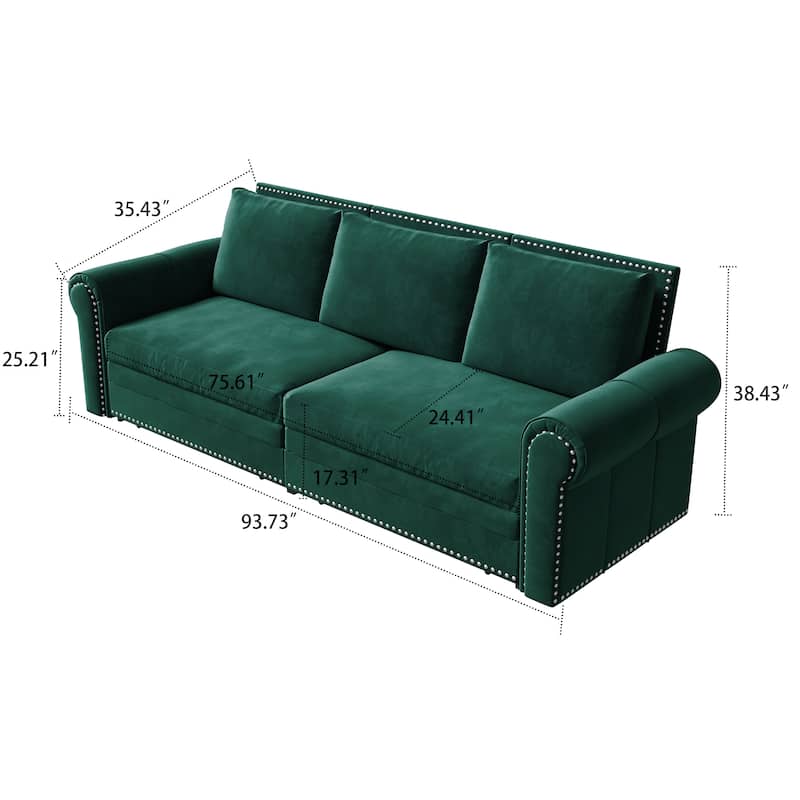 Classic Elegant Convertible Upholstered Sofa Sleeper Sofa with Pull Out Bed